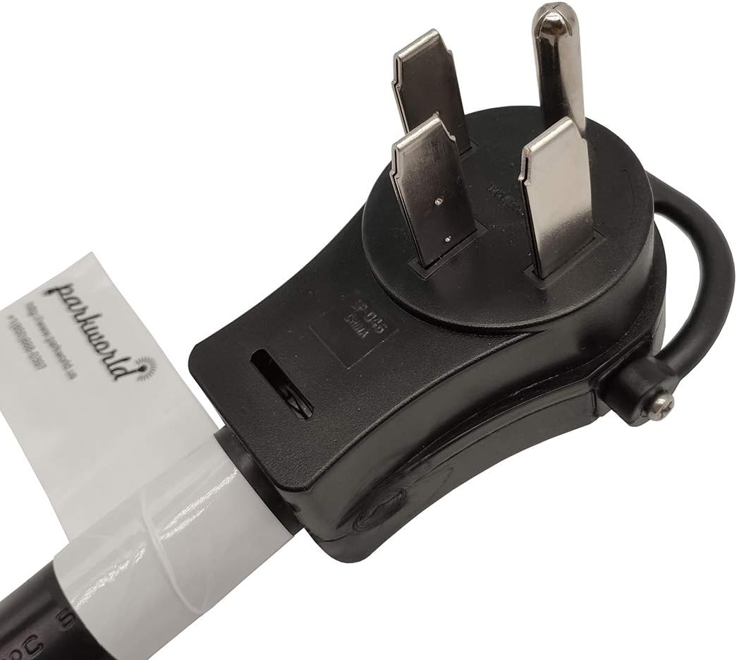 Parkworld 61438 50A RV to Stove Adapter Cord - NEMA 14-50P to 10-50R Female Plug, 250V, 6 AWG, 1.5FT Length