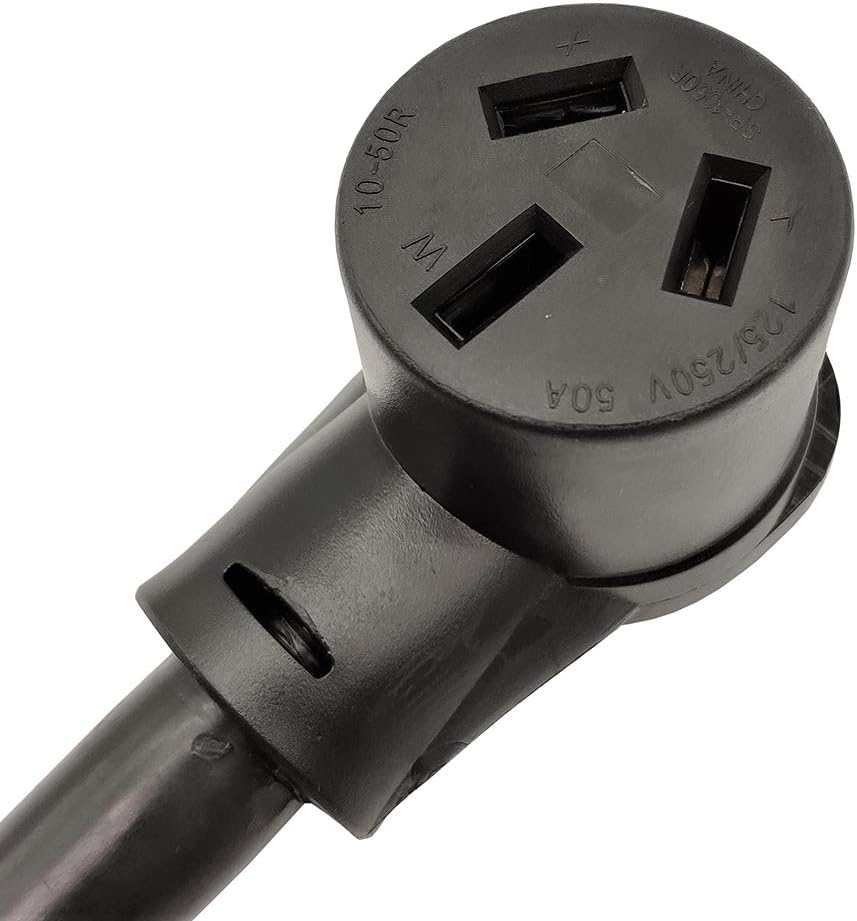 Parkworld 61438 50A RV to Stove Adapter Cord - NEMA 14-50P to 10-50R Female Plug, 250V, 6 AWG, 1.5FT Length