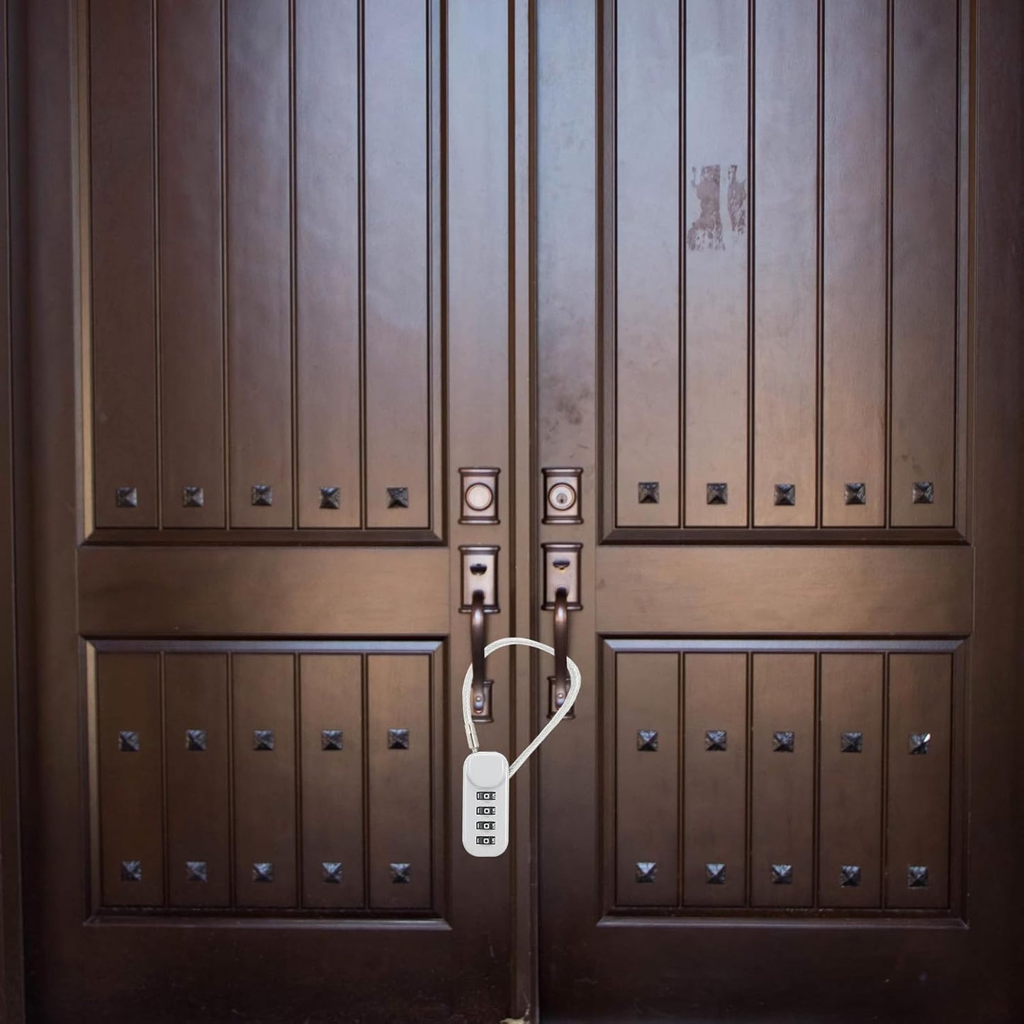 PATIKIL 2 Pack 4 Digit Combination Lock, Helmet Padlock Cable Lock Gym Locker Lock with 3.94Ft Flexible Security Steel Lock Wire for Bike Locker Travel Luggage, Black