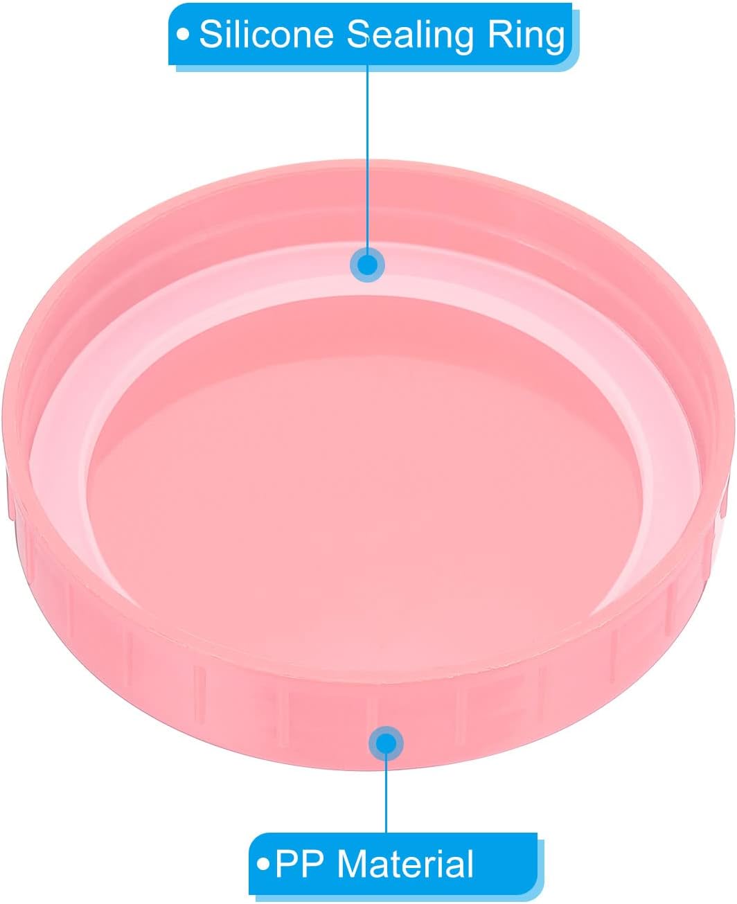 PATIKIL 86mm Wide Mouth Plastic Mason Jar Lids - 8 Pack Canning Jar Caps with Silicone Seal - Pink Color - Kitchen Storage Solution