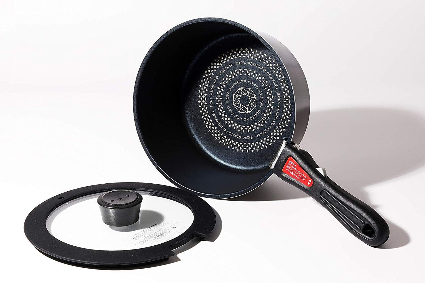 Pearl Metal HB-3497 5-Piece Frying Pan & Pot Set, Induction Compatible, Brown Diamond Coat, Removable Handle