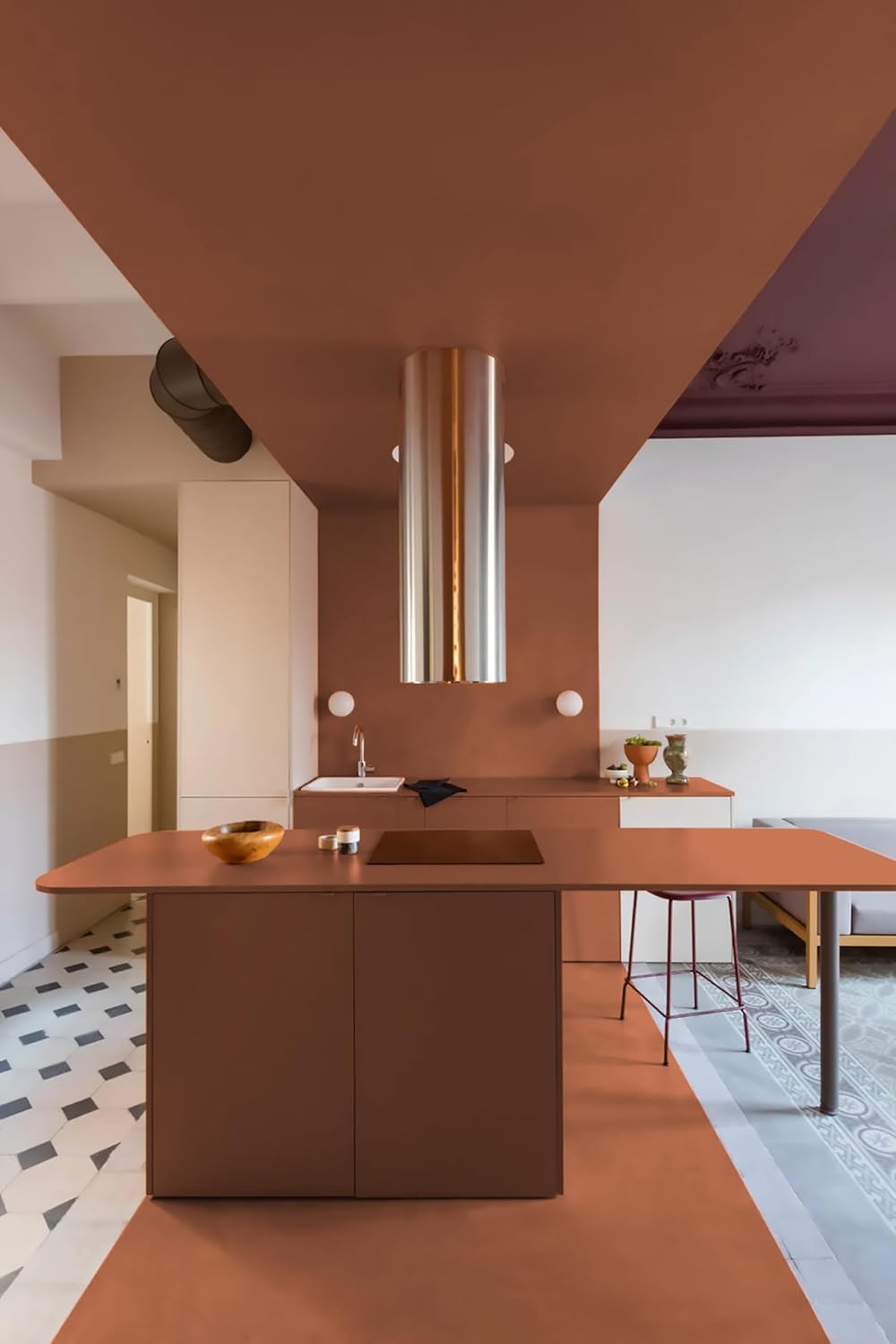 Peel and Stick Dark Orange Wallpaper Contact Paper for Walls and Cabinets - Removable Adhesive Vinyl Rolls for Bedroom Decor - 118"x17.7