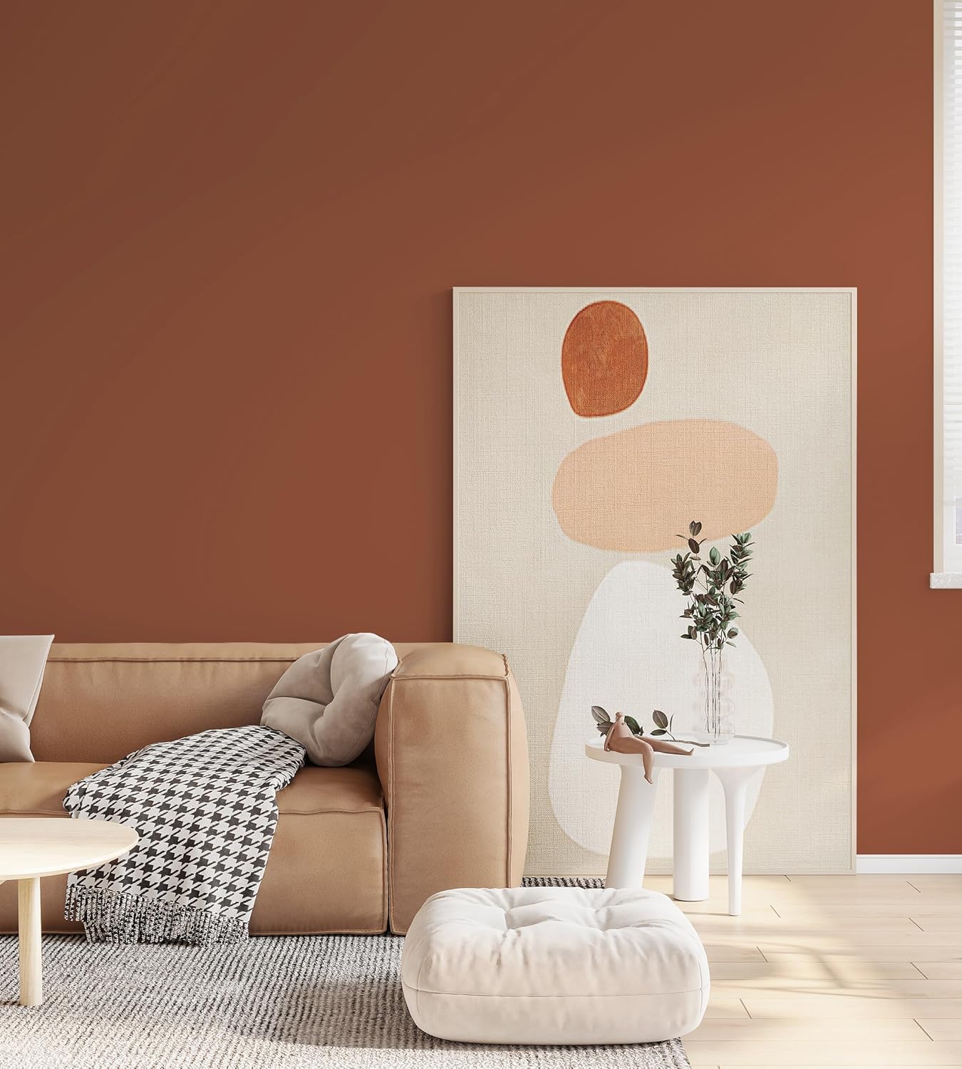 Peel and Stick Dark Orange Wallpaper Contact Paper for Walls and Cabinets - Removable Adhesive Vinyl Rolls for Bedroom Decor - 118"x17.7