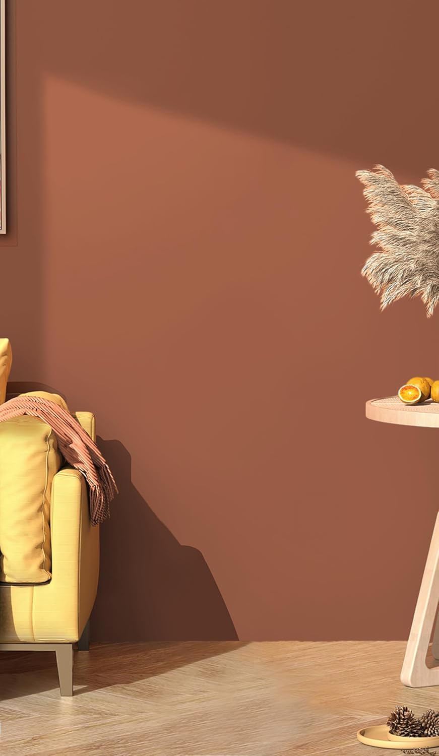 Peel and Stick Dark Orange Wallpaper Contact Paper for Walls and Cabinets - Removable Adhesive Vinyl Rolls for Bedroom Decor - 118"x17.7