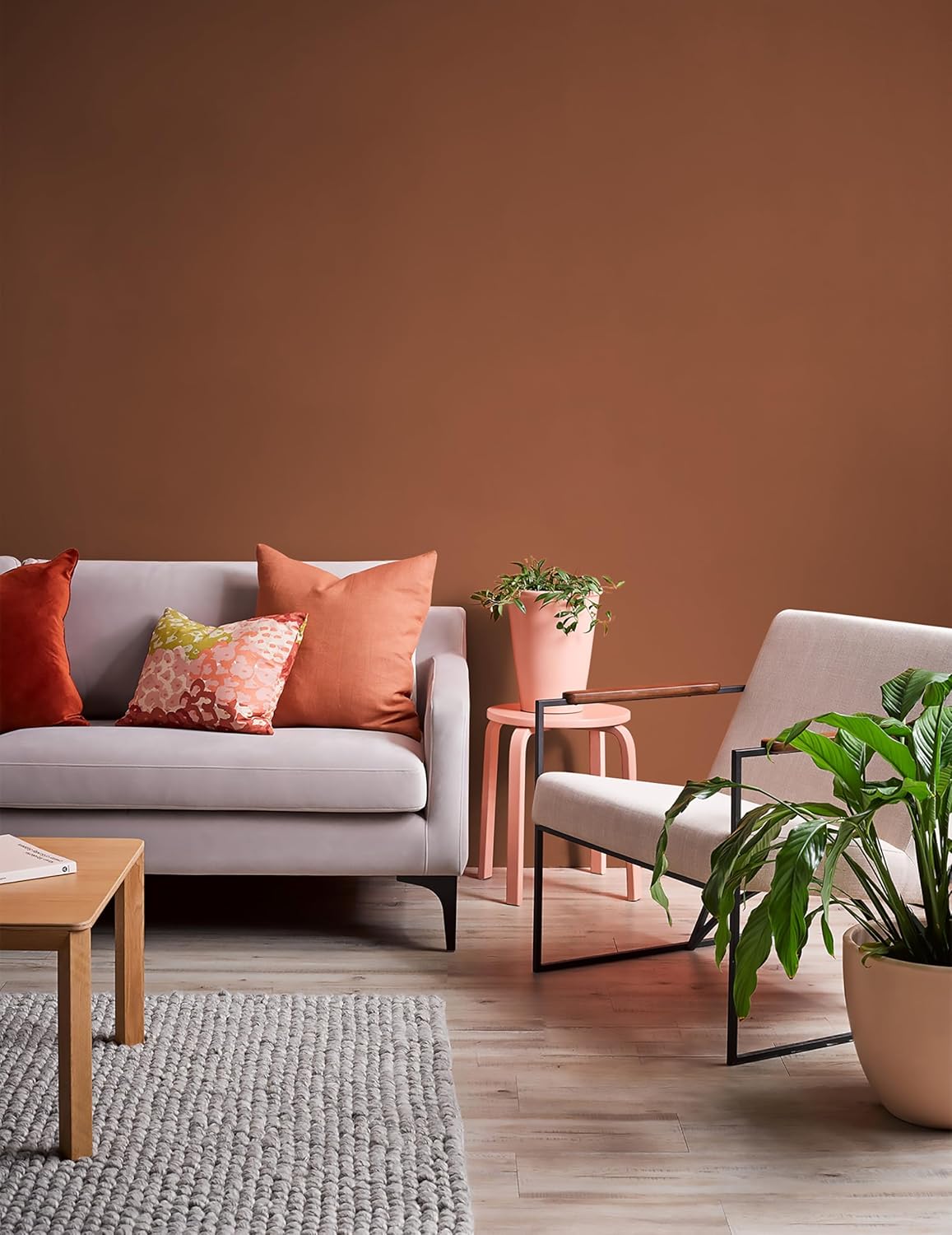 Peel and Stick Dark Orange Wallpaper Contact Paper for Walls and Cabinets - Removable Adhesive Vinyl Rolls for Bedroom Decor - 118"x17.7