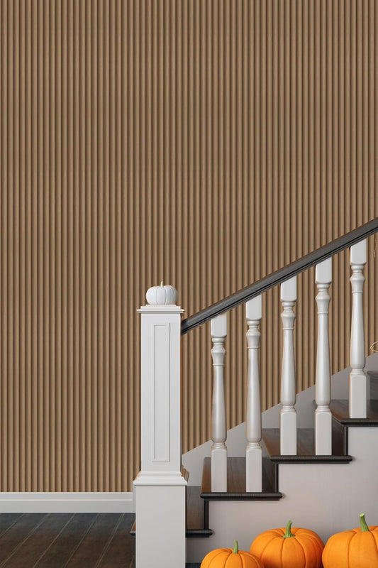 Peel and Stick Wood Slat Wallpaper - Removable Self Adhesive Contact Paper for Kitchen, Countertops, Cabinets - 17.7"x118" 3D Effect - Weiseni Wood Grating