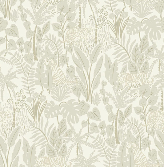 Peel & Stick Taupe Maynard Wallpaper by NuWallpaper - Easy to Apply & Remove