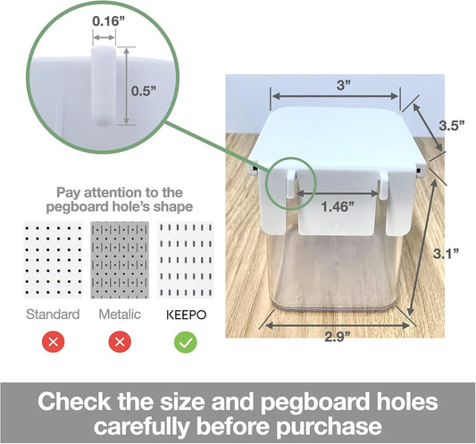 Peg Board Organizer Set with Hooks, Bins, and Accessories - 2 Bins with Lids
