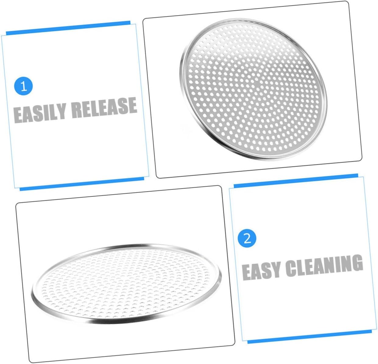 Perforated Aluminum Pizza Pan Mesh Net Baking Tray Oven Pizza Server Platter