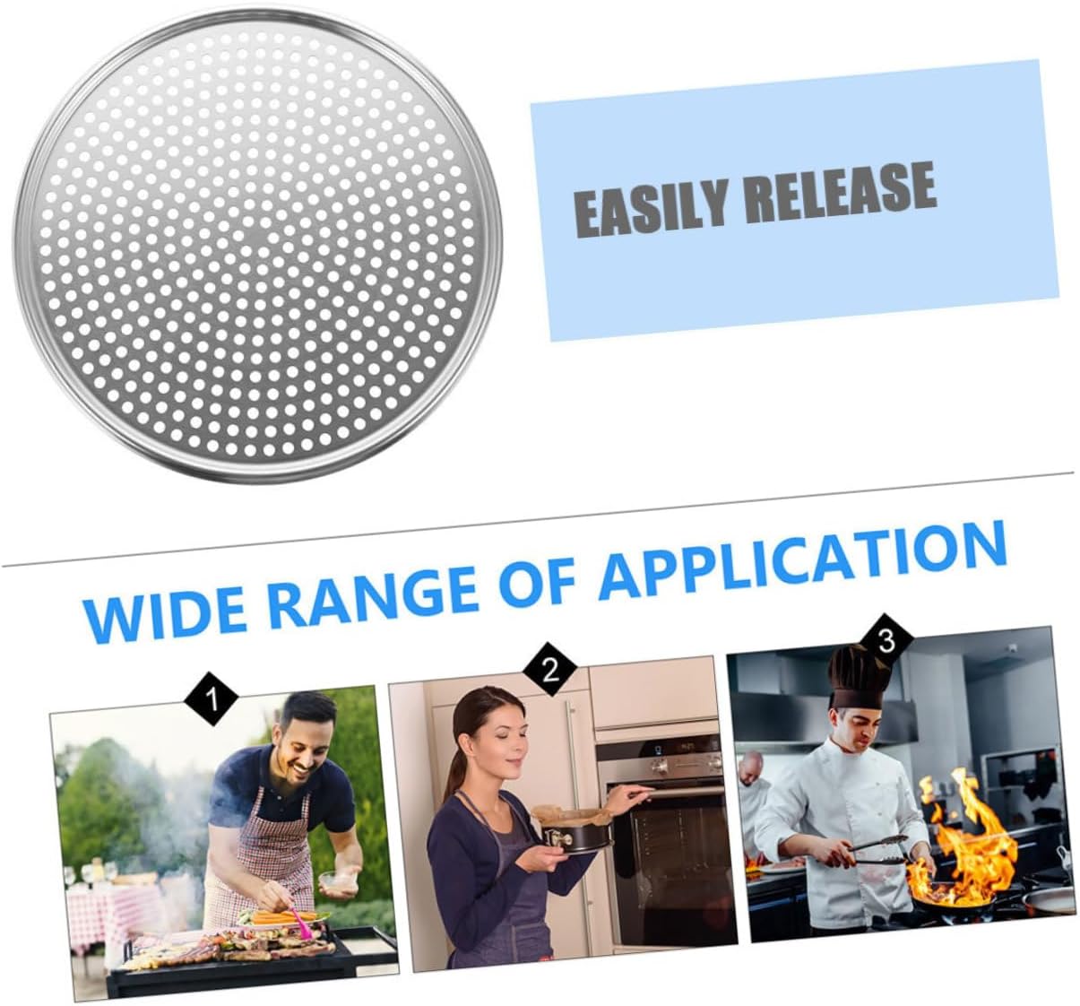 Perforated Aluminum Pizza Pan Mesh Net Baking Tray Oven Pizza Server Platter