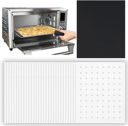 Perforated Non-Stick Parchment Paper Sheets 9 x 11 for Toaster Oven Air Fryer - Compatible with Gowise, Cuisinart, Black Decker, Emeril Lagasse, Breville + More - Ideal for Cooking on Oven Rack