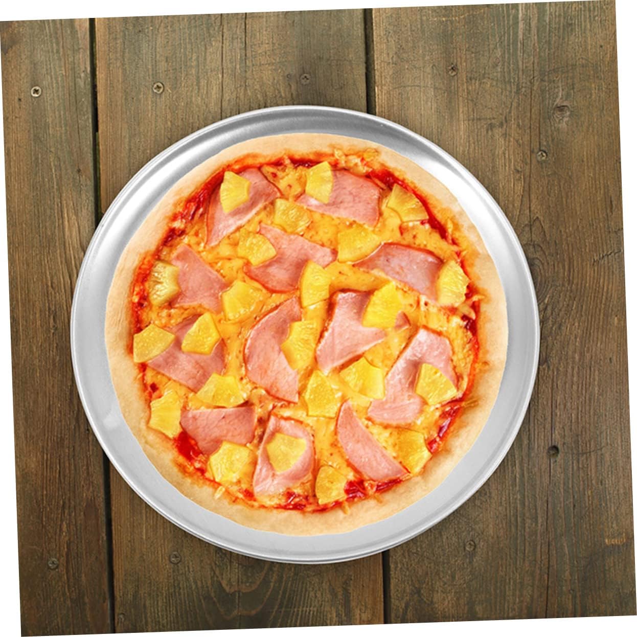 Perforated Pizza Pan for Toaster Oven - Round Crisper Tray for Pizza Making - Aluminum Alloy Pie Baking Pan in Silver Color