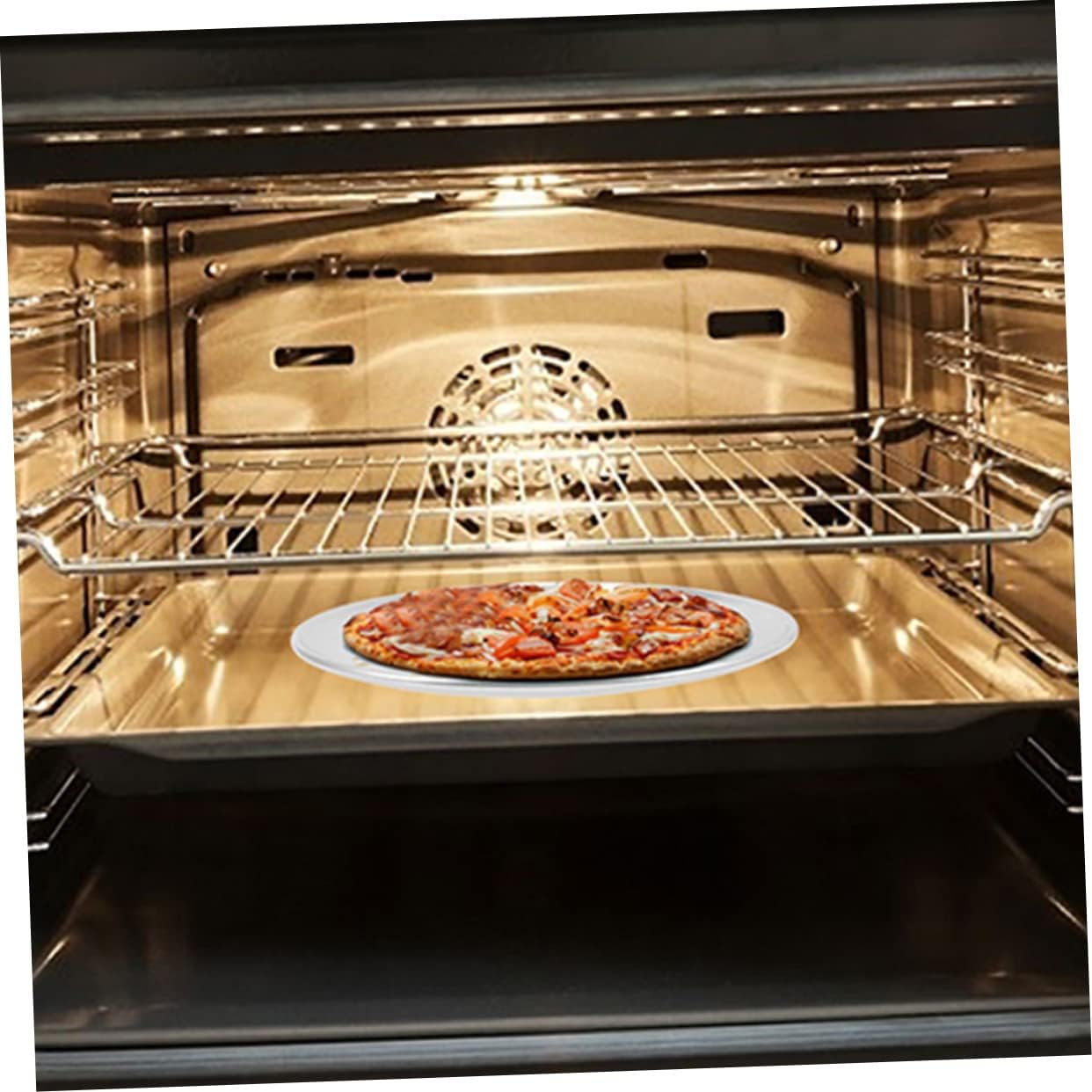 Perforated Pizza Pan for Toaster Oven - Round Crisper Tray for Pizza Making - Aluminum Alloy Pie Baking Pan in Silver Color