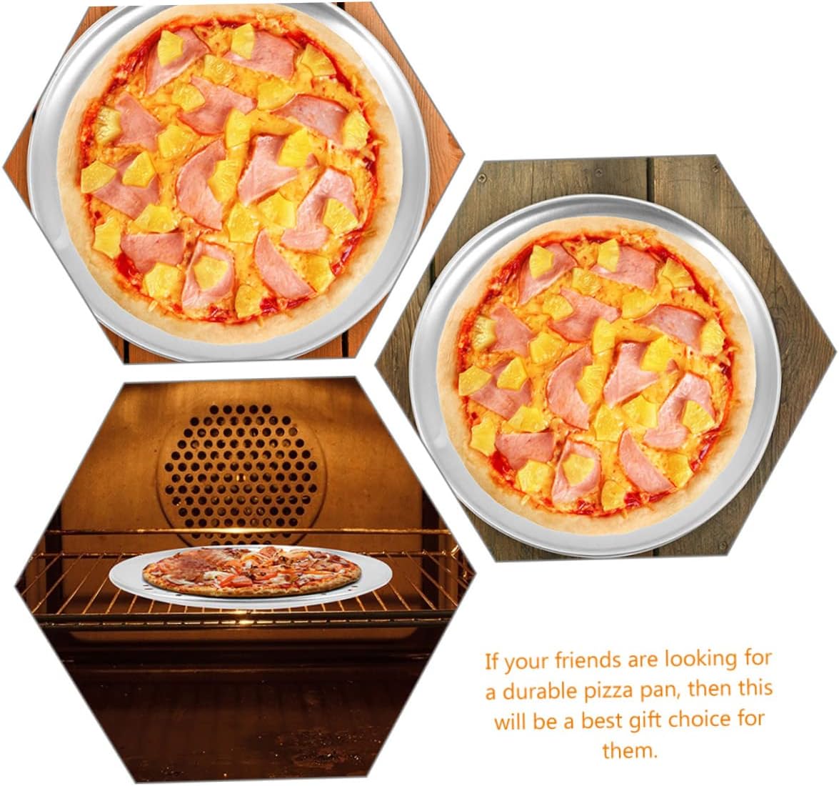 Perforated Pizza Pan for Toaster Oven - Round Crisper Tray for Pizza Making - Aluminum Alloy Pie Baking Pan in Silver Color