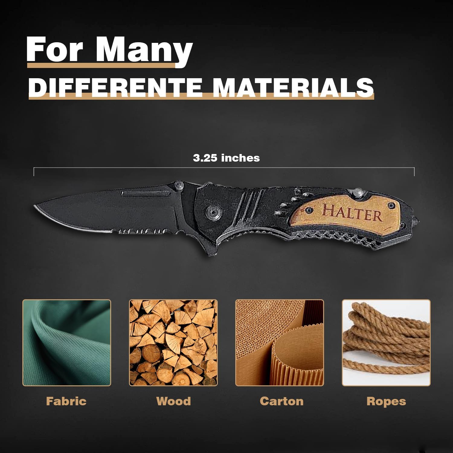 Personalized Engraved Pocket Knife for Men with Wooden Box - Custom Gift Idea