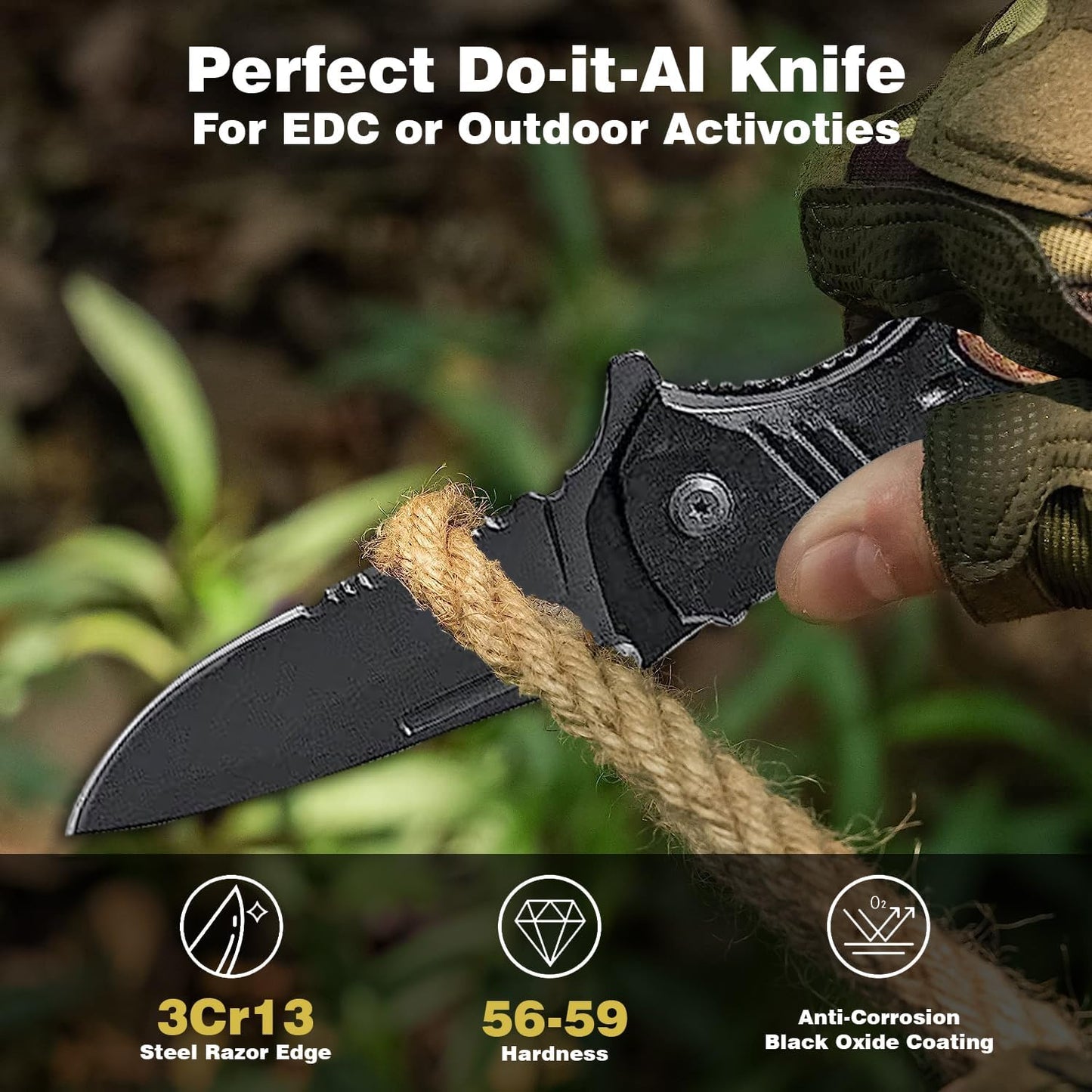 Personalized Engraved Pocket Knife for Men with Wooden Box - Custom Gift Idea