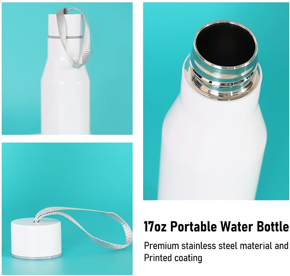 Personalized Stainless Steel Insulated Water Bottle with Custom Strap - 17 oz, Ideal Gift for Birthdays, Mother's Day, Christmas - Add Photo, Text, or Logo - Drasealand Custom Bottle