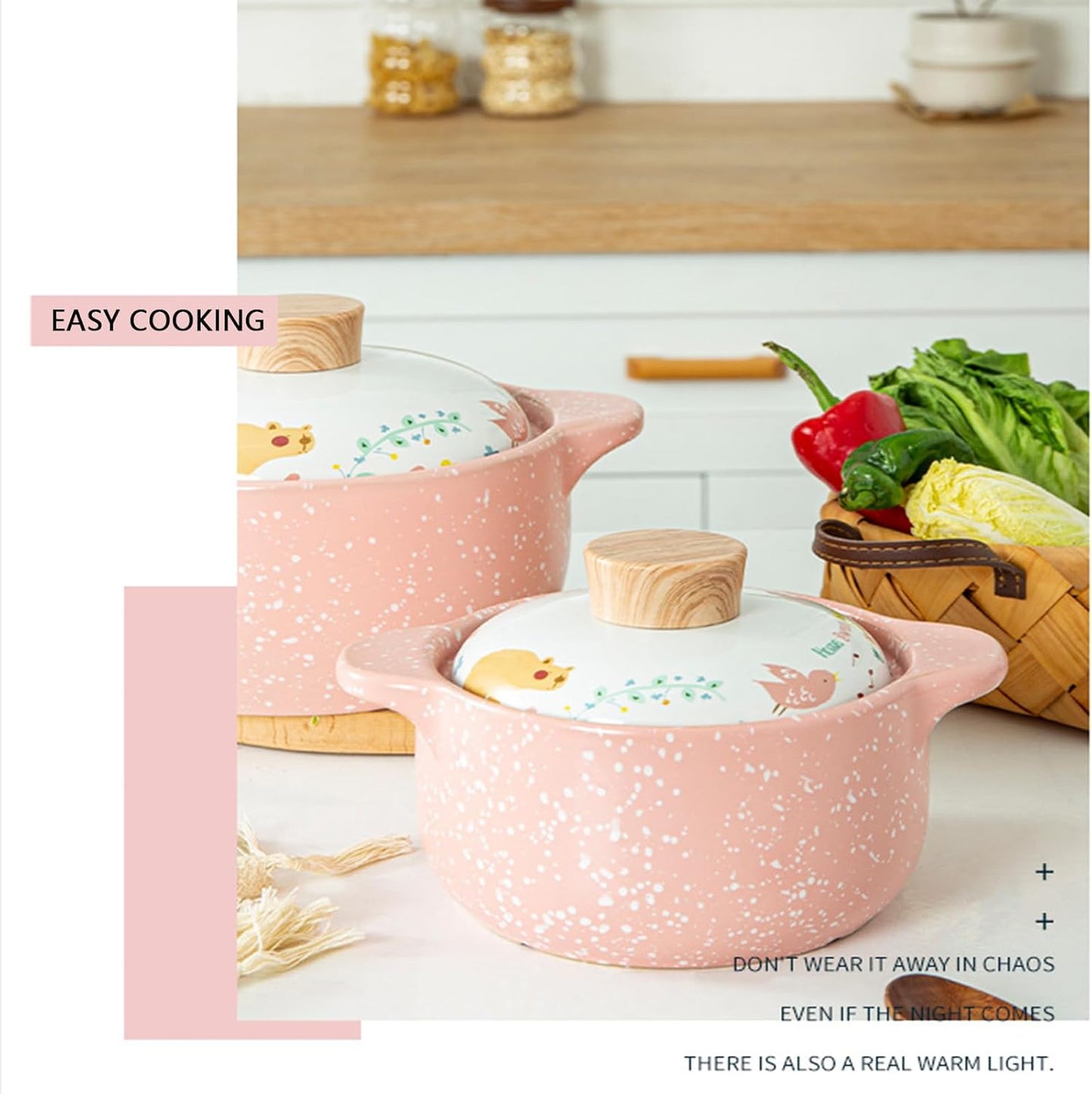 Pink Milk Pot with Lid, 1.1 Qt Nonstick Sauce Pan, Stay-cool Handle - Baby Complementary Food Pot - PFOA Free