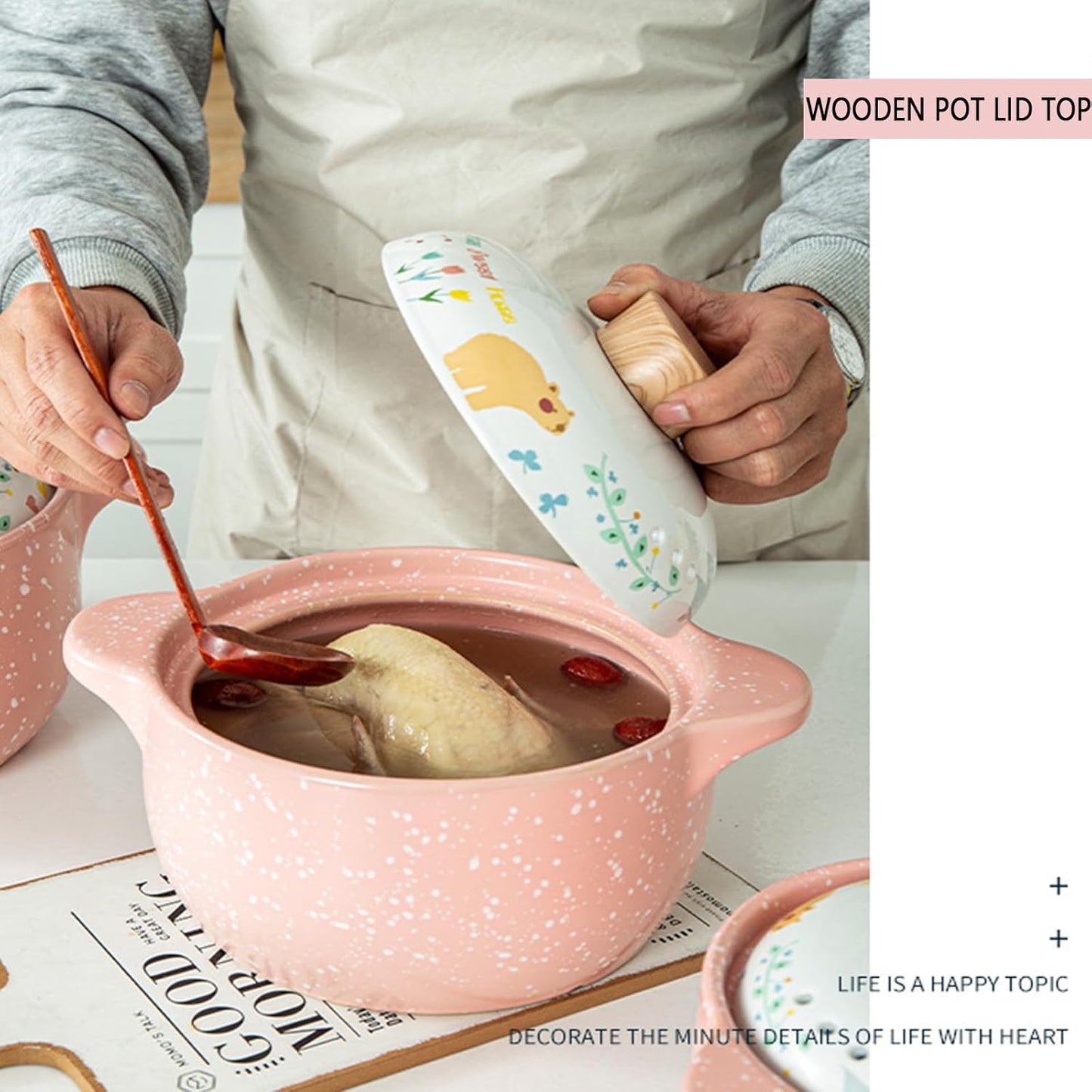 Pink Milk Pot with Lid, 1.1 Qt Nonstick Sauce Pan, Stay-cool Handle - Baby Complementary Food Pot - PFOA Free