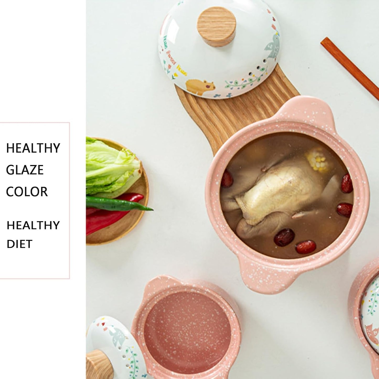 Pink Milk Pot with Lid, 1.1 Qt Nonstick Sauce Pan, Stay-cool Handle - Baby Complementary Food Pot - PFOA Free