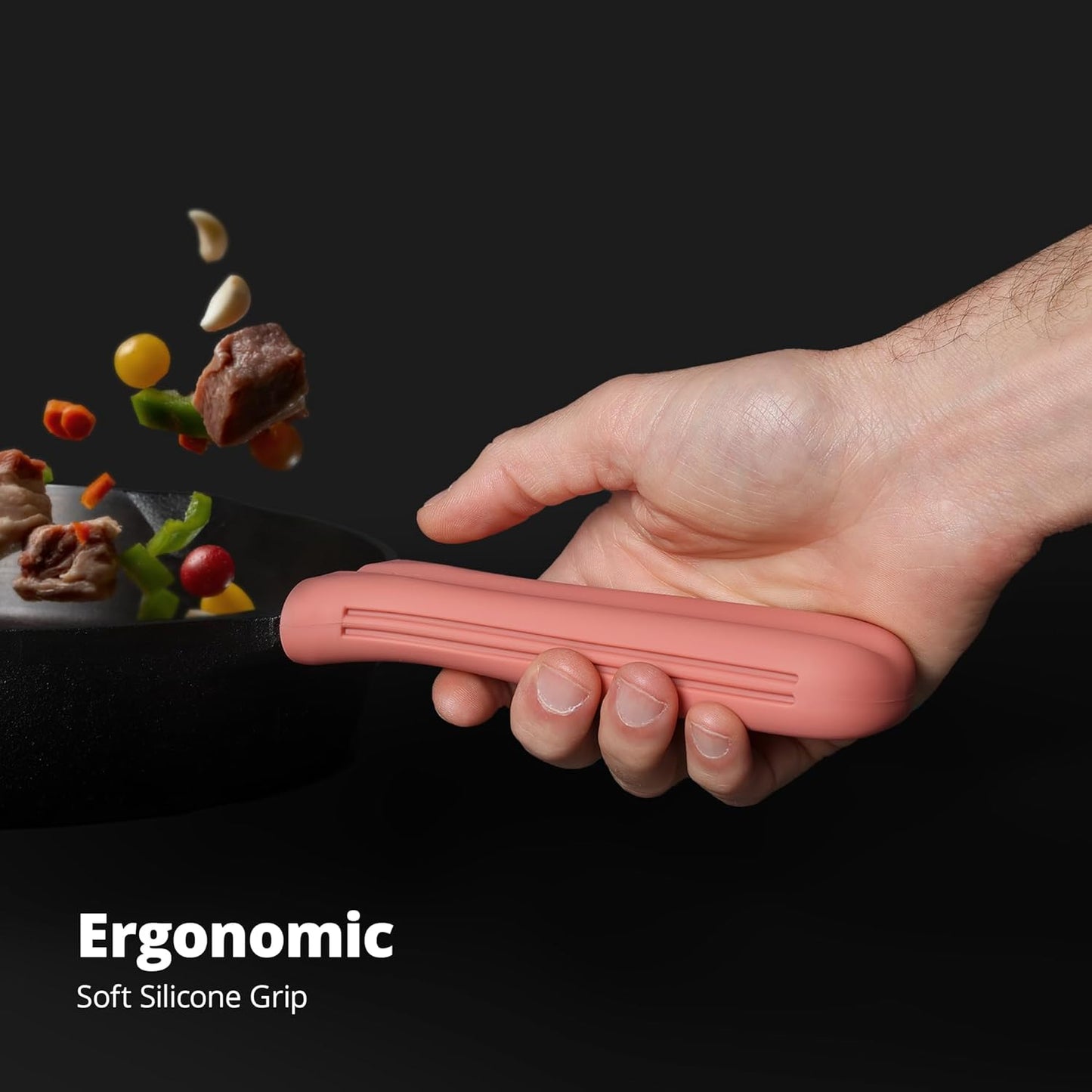 Pink Silicone Handle Cover for Greater Goods Cast Iron Skillet and Griddle