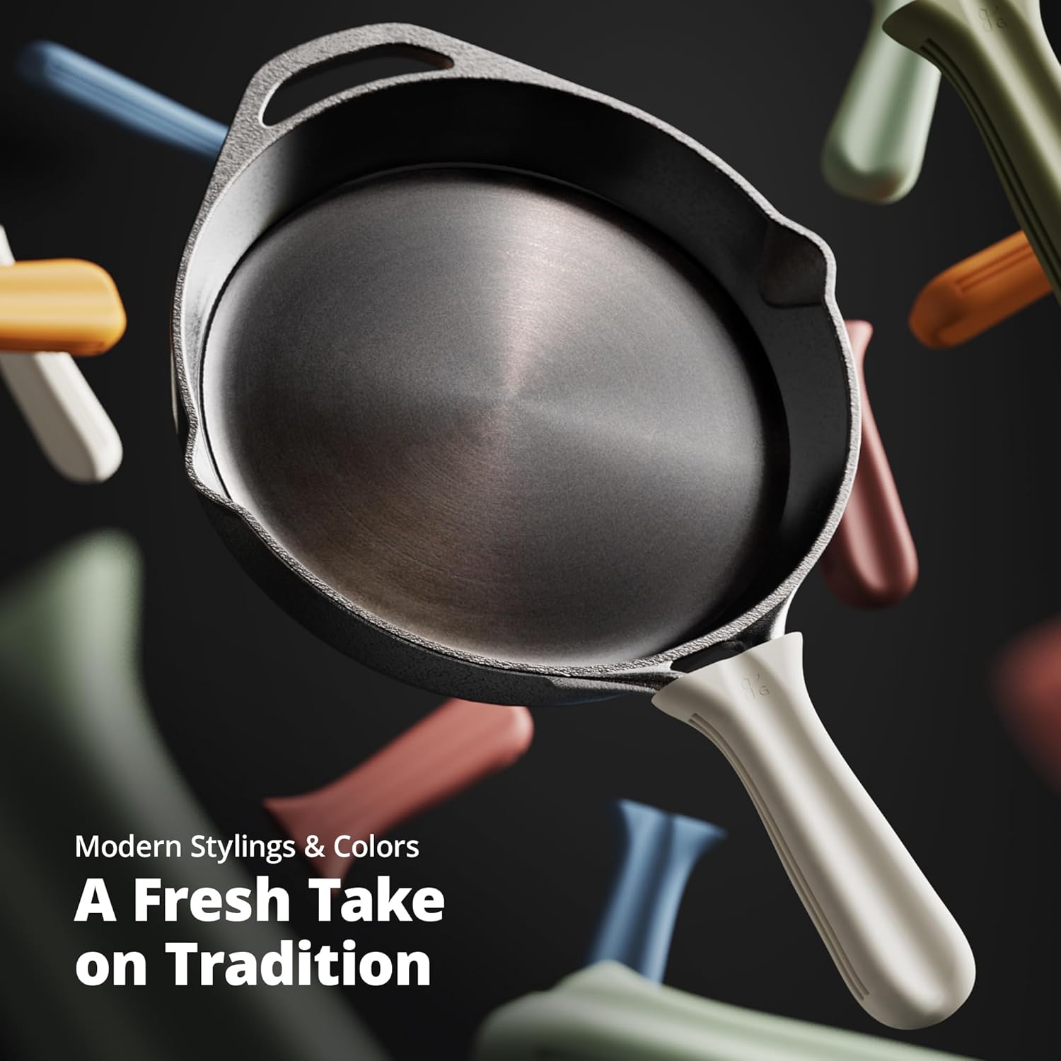 Pink Silicone Handle Cover for Greater Goods Cast Iron Skillet and Griddle