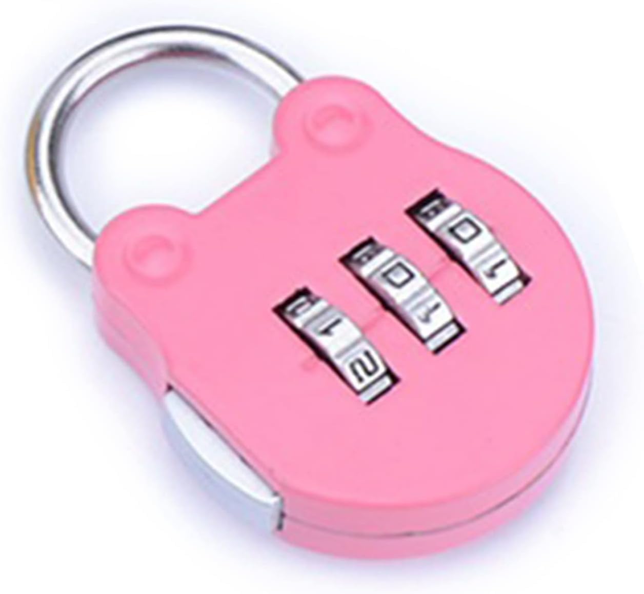 Pink Zinc Alloy 3-Digit Combination Padlock - Resettable Code Lock for Travel, Backpack, Gym, School Lockers, Luggage - Small Portable Number Lock for Suitcase and Bags