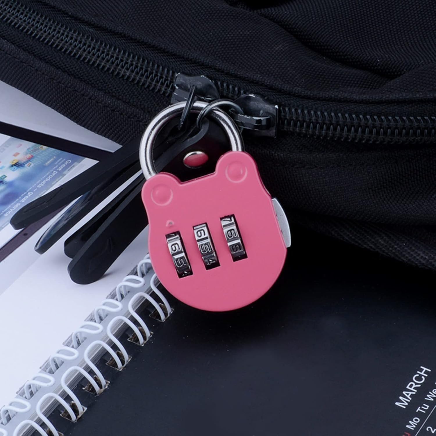 Pink Zinc Alloy 3-Digit Combination Padlock - Resettable Code Lock for Travel, Backpack, Gym, School Lockers, Luggage - Small Portable Number Lock for Suitcase and Bags