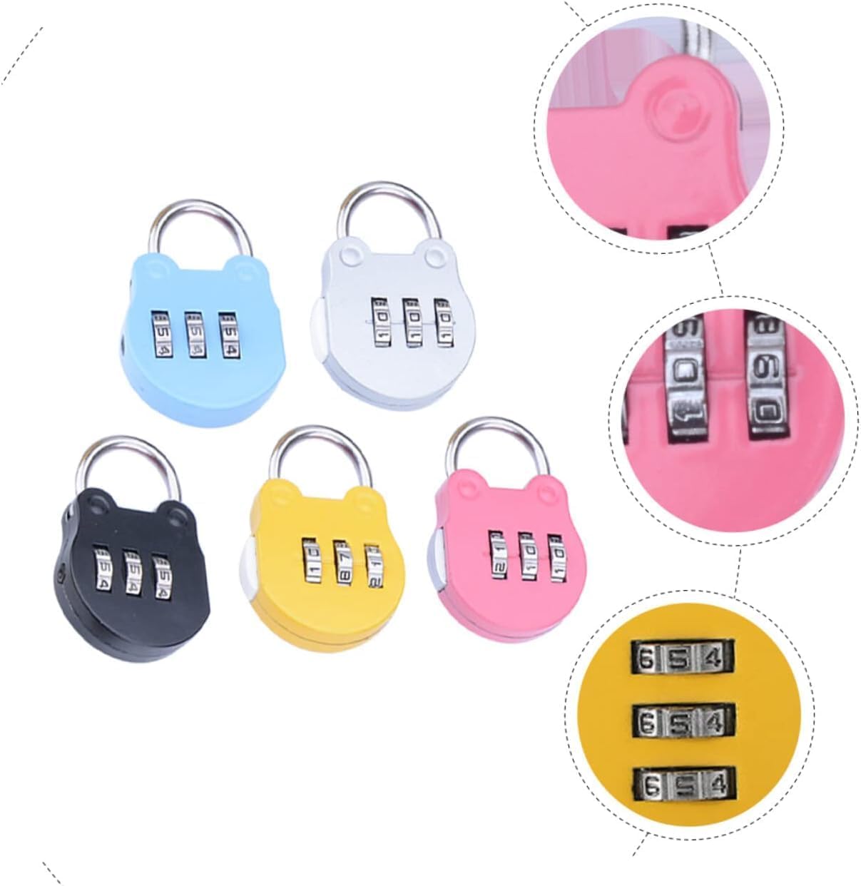 Pink Zinc Alloy 3-Digit Combination Padlock - Resettable Code Lock for Travel, Backpack, Gym, School Lockers, Luggage - Small Portable Number Lock for Suitcase and Bags
