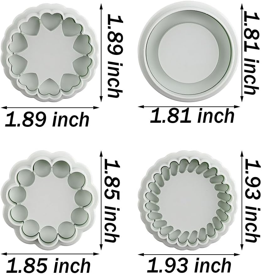 Plastic 3D Flower Cookie Cutter Set for Baking Sandwich Cookies and Fondant Molds