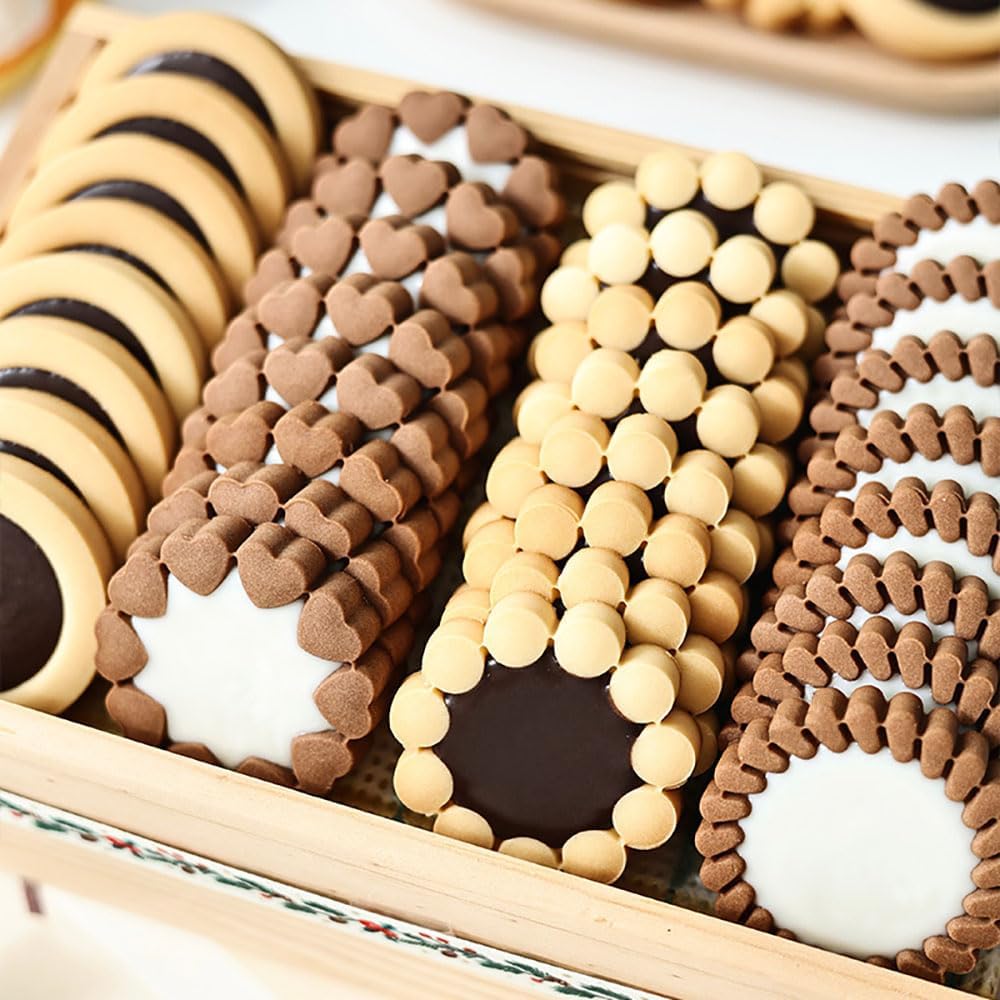 Plastic 3D Flower Cookie Cutter Set for Baking Sandwich Cookies and Fondant Molds