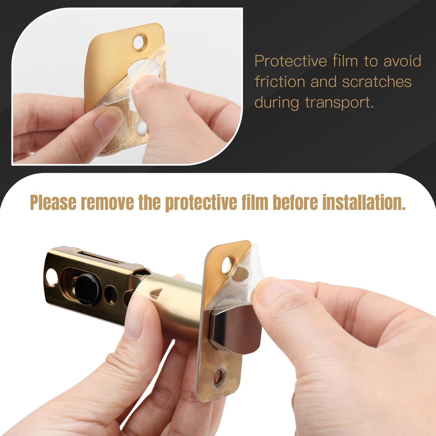 Polished Brass Keyed Entry Door Knob Set for Front/Entrance Doors, Flat Ball Interior Knob with Lock, Round Exterior Doorknob