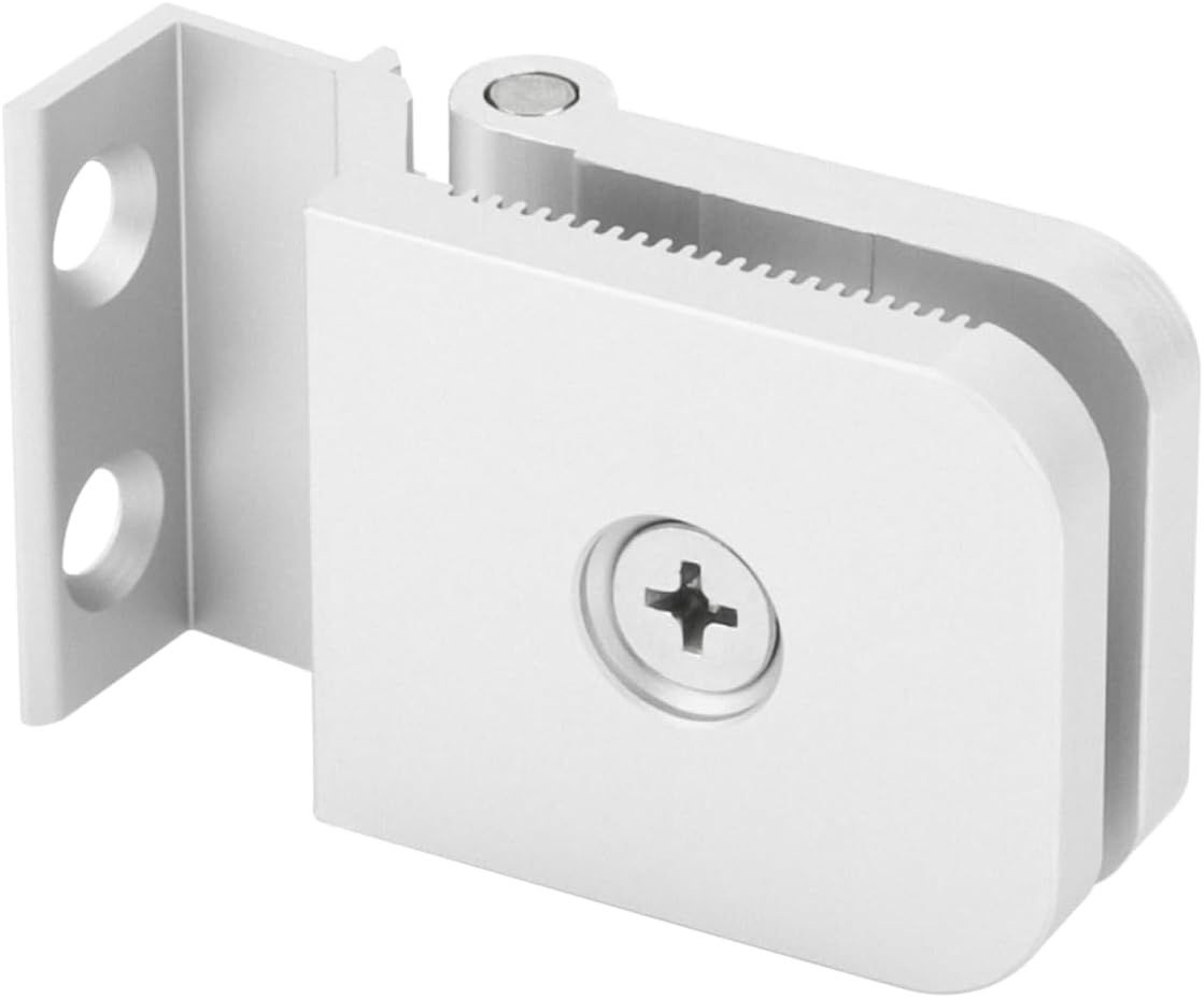 Polished Chrome Glass Shower Door Hinges for 1/4" Aluminum Framed-Glass Doors - Residential Shower Door Hardware Replacement