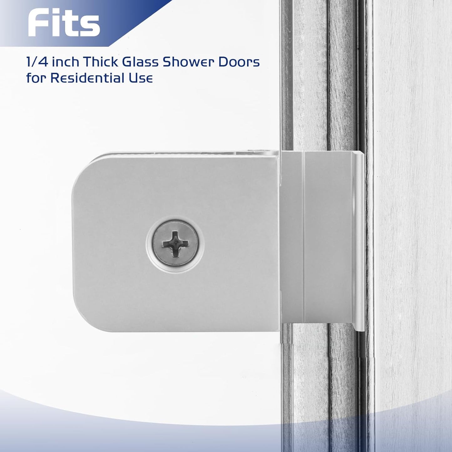 Polished Chrome Glass Shower Door Hinges for 1/4" Aluminum Framed-Glass Doors - Residential Shower Door Hardware Replacement