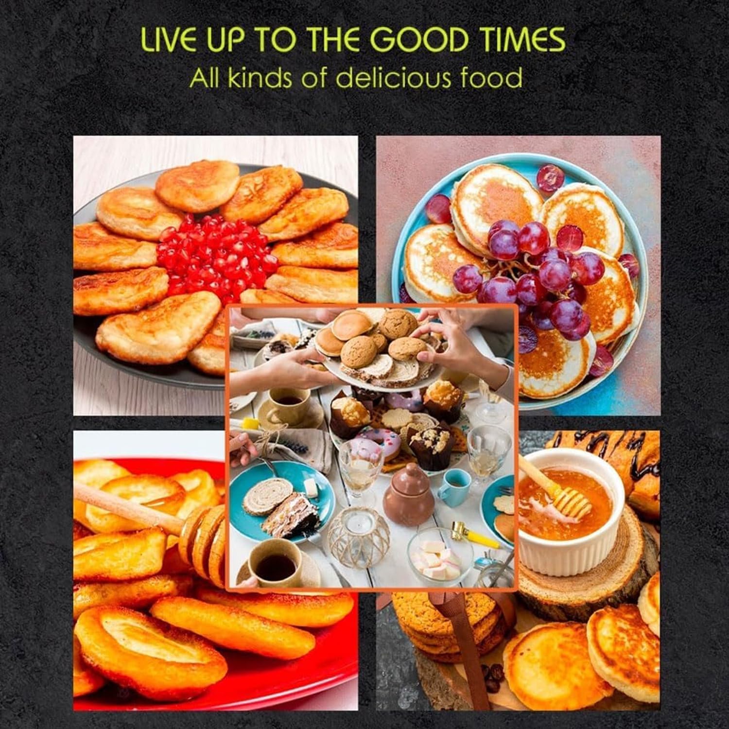 Portable 1400W Mini Nonstick Griddle for Healthy Cooking - Electric Arepa Maker, Pancake Pan - Make 4 Unique Flapjacks, Fried Eggs, Burgers, Omelettes - Single Hole Diameter 10CM