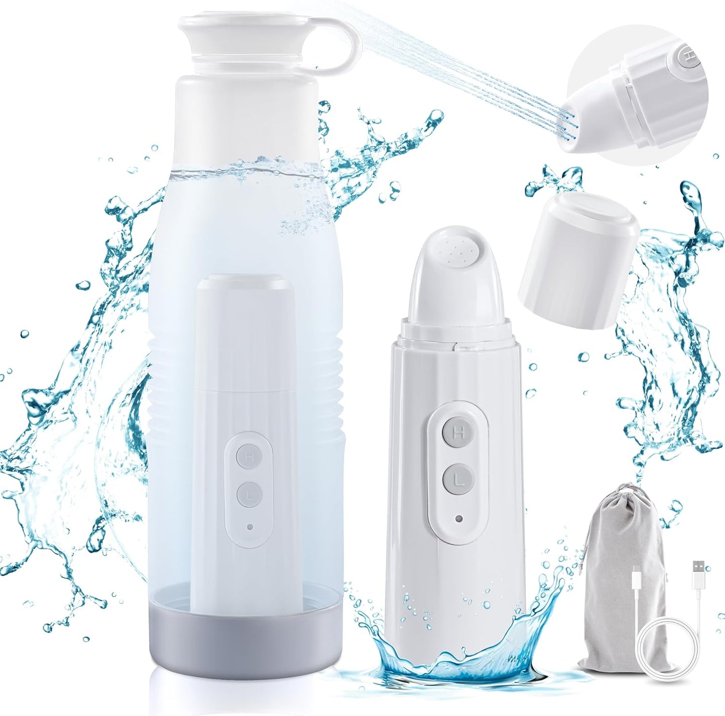 Portable Bidet for Travel - Rechargeable Electric 550ML VFD Bidet, High Pressure