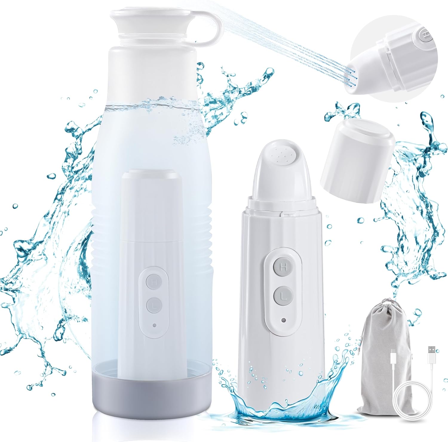 Portable Bidet for Travel - Rechargeable Electric 550ML VFD Bidet, High Pressure