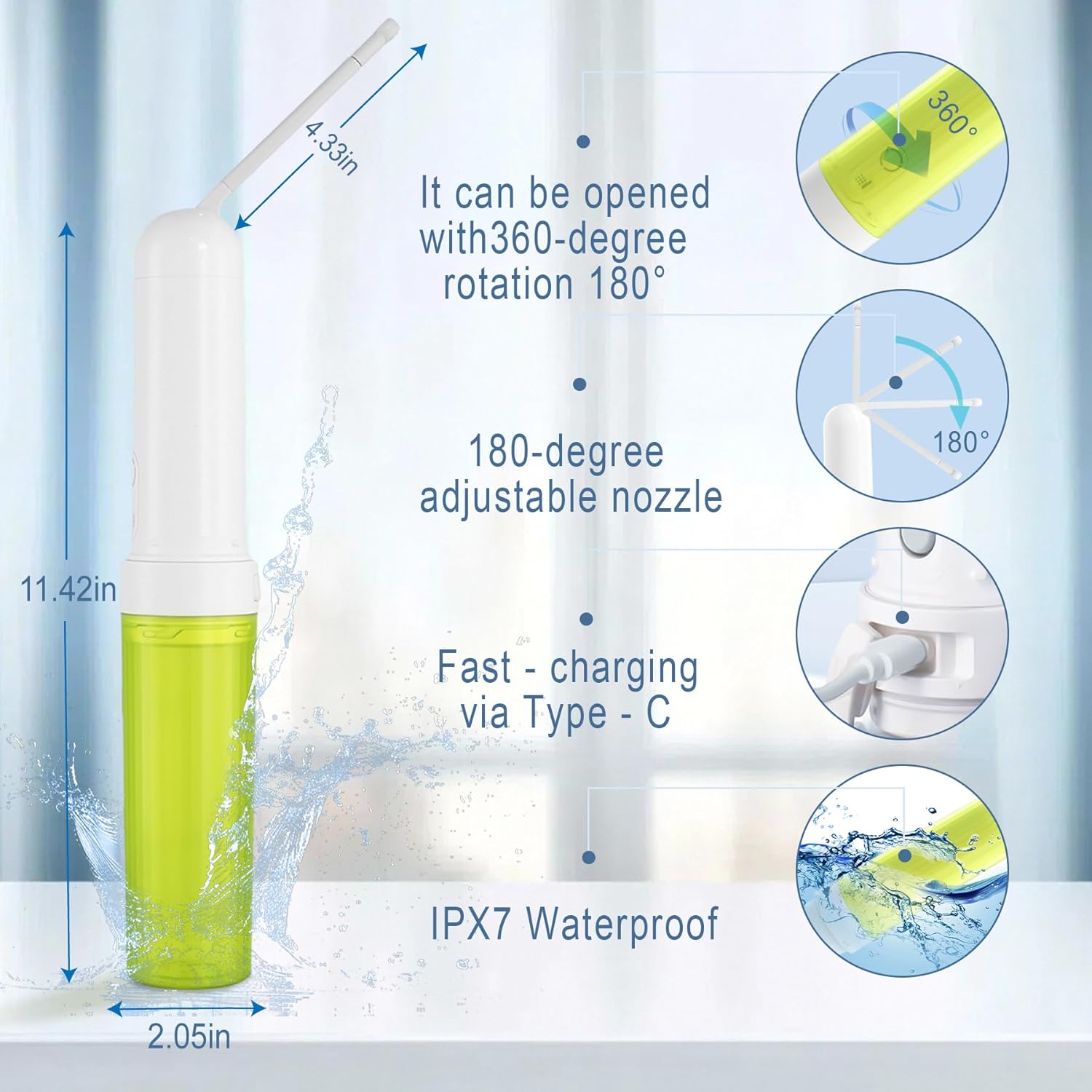 Portable Bidet with 3 Water Spray Modes, USB Rechargeable Handheld Sprayer for Women and Men - High Pressure Personal Hygiene Tool for Travel and Postpartum Care