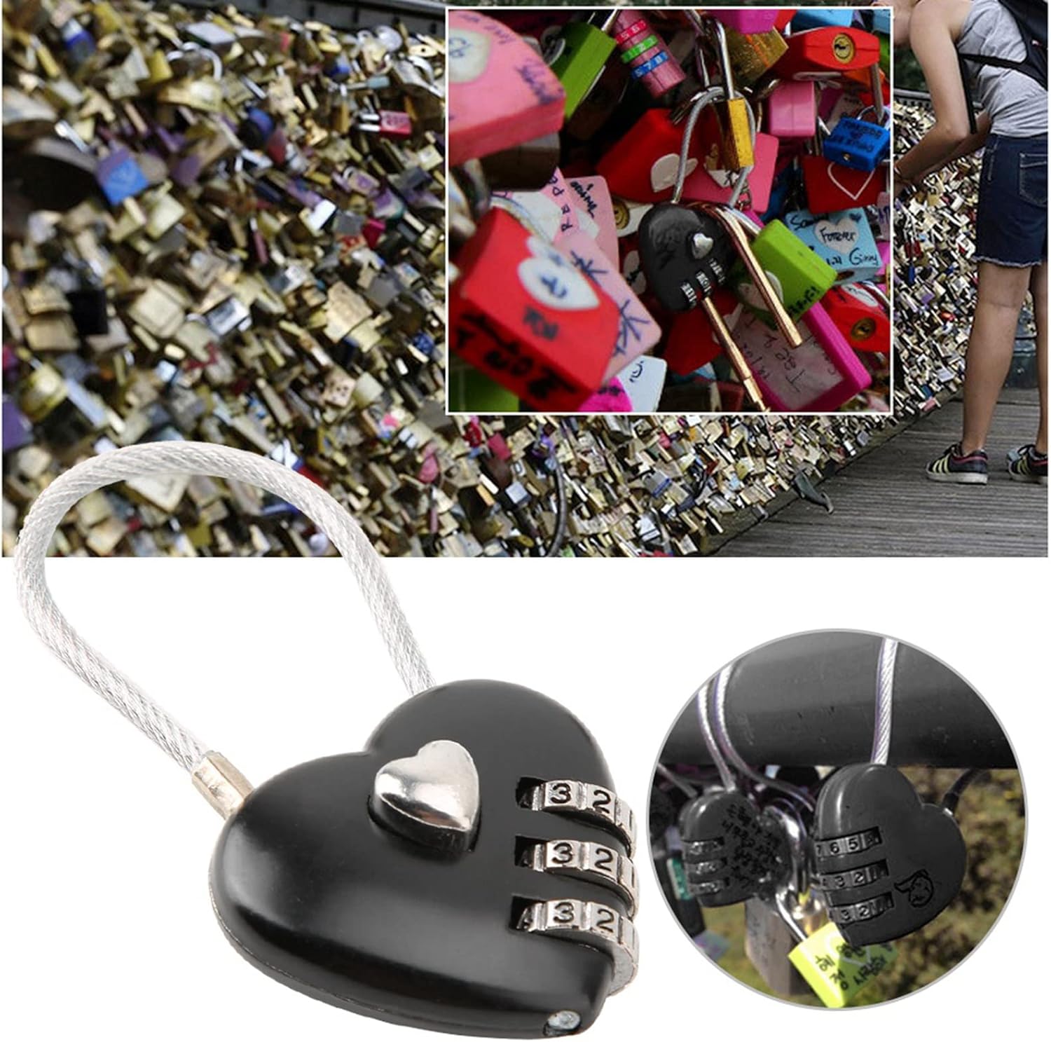 Portable Black Luggage Bag Lock with Easy Reset Password for Jewelry Box - WGFOIP Security Lock