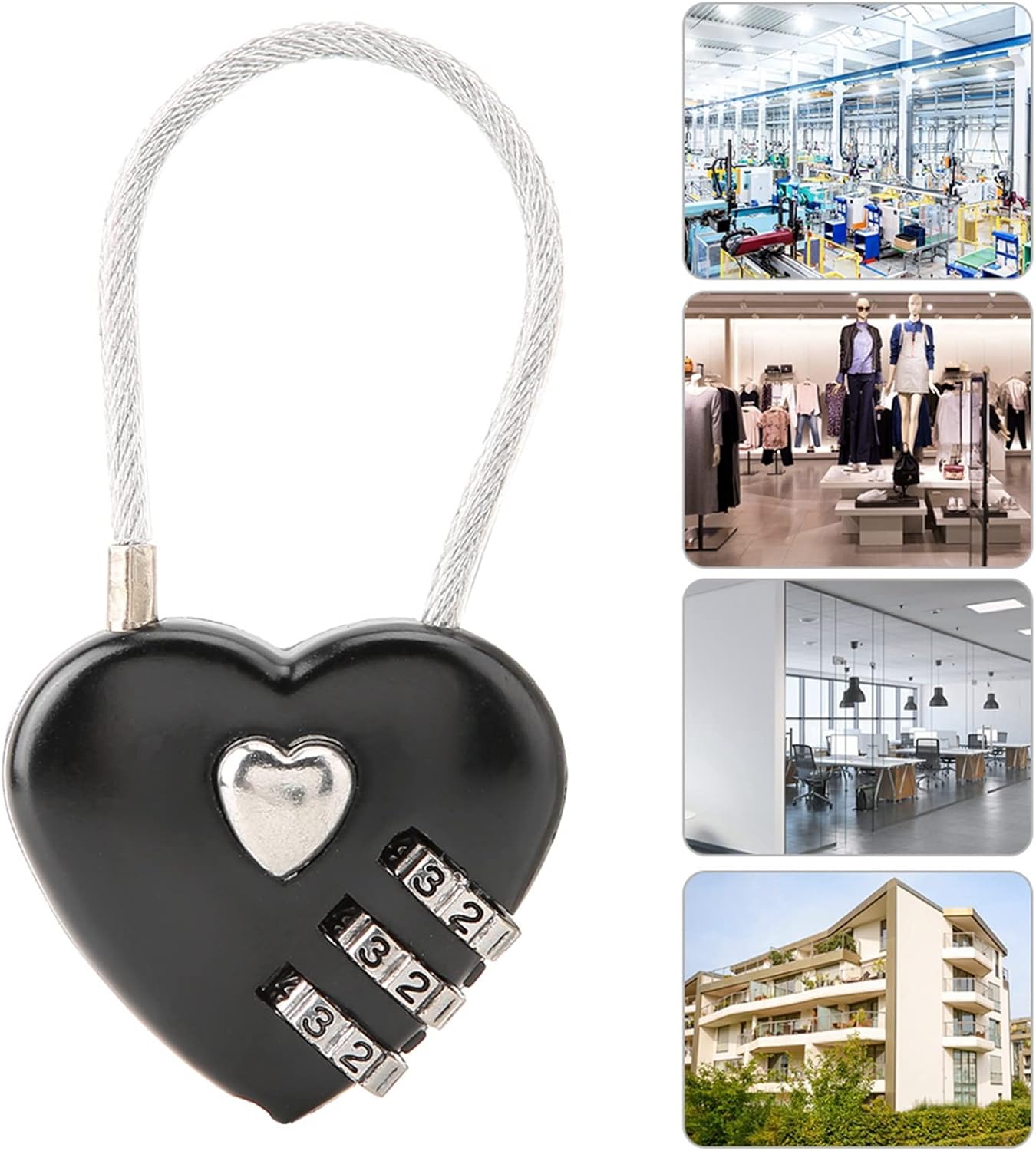 Portable Black Luggage Bag Lock with Easy Reset Password for Jewelry Box - WGFOIP Security Lock