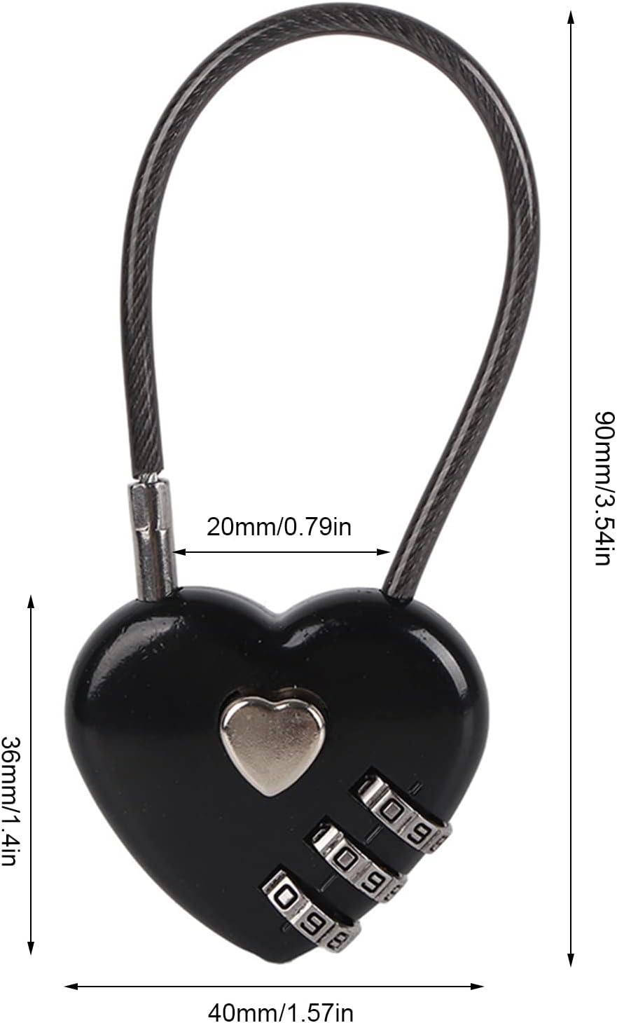 Portable Black Luggage Bag Lock with Easy Reset Password for Jewelry Box - WGFOIP Security Lock