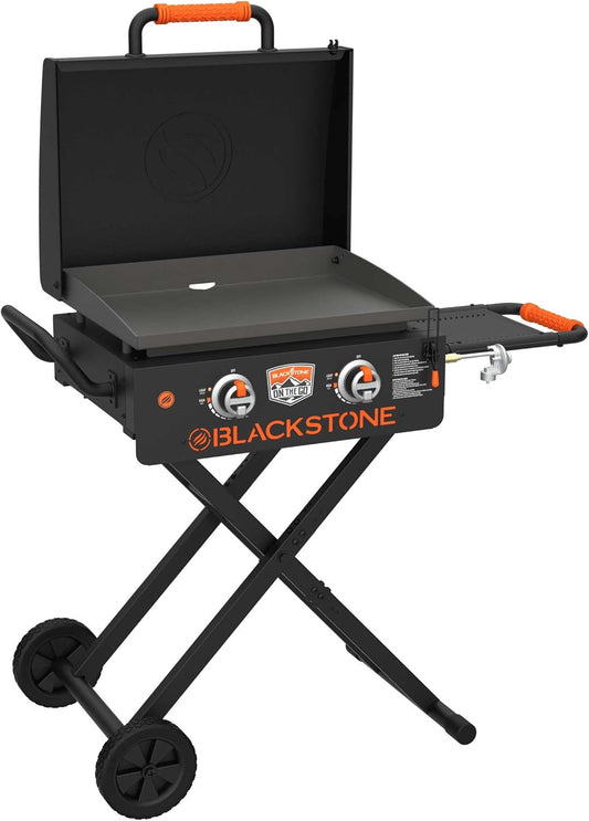 Portable Blackstone 1935 Scissor-Leg Griddle with Hood - 22" - Perfect for Outdoor Cooking