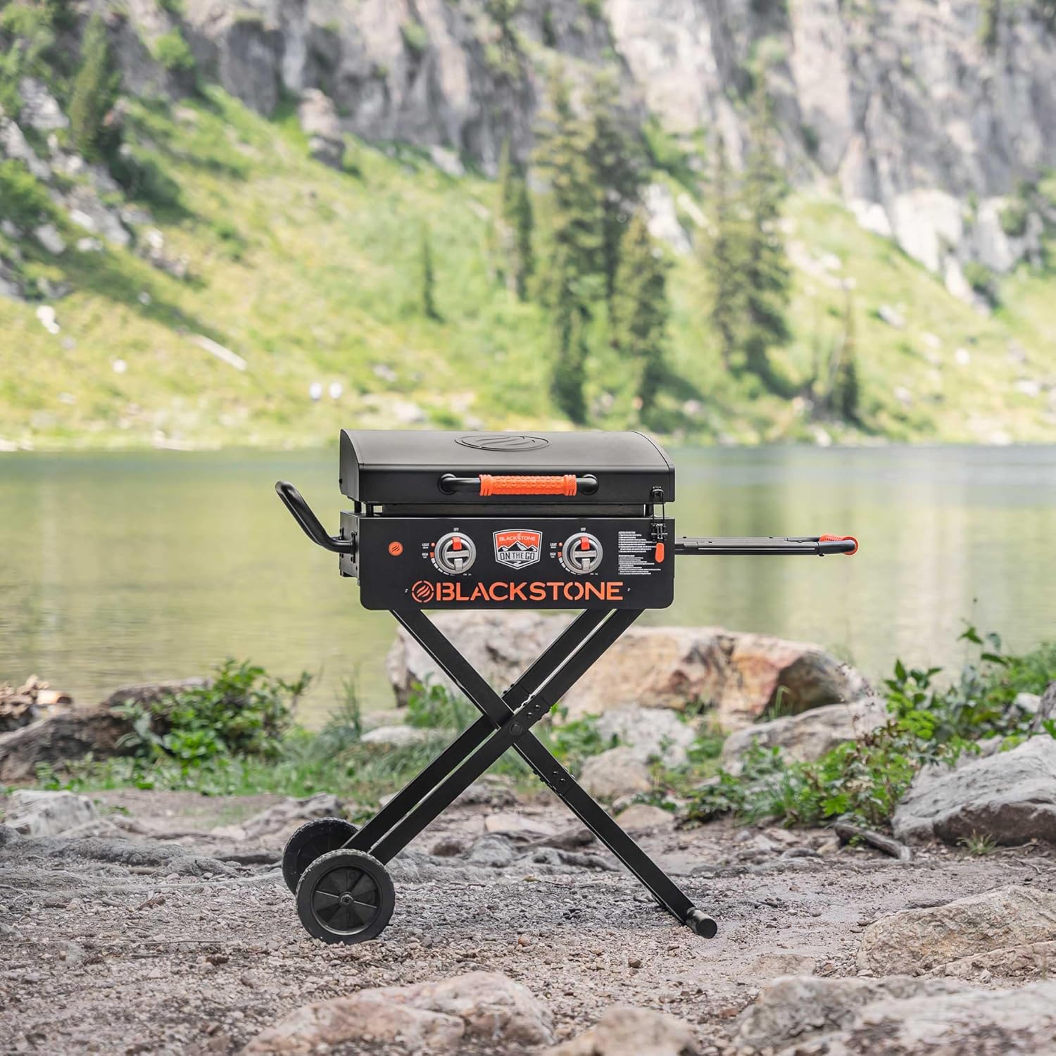 Portable Blackstone 1935 Scissor-Leg Griddle with Hood - 22" - Perfect for Outdoor Cooking