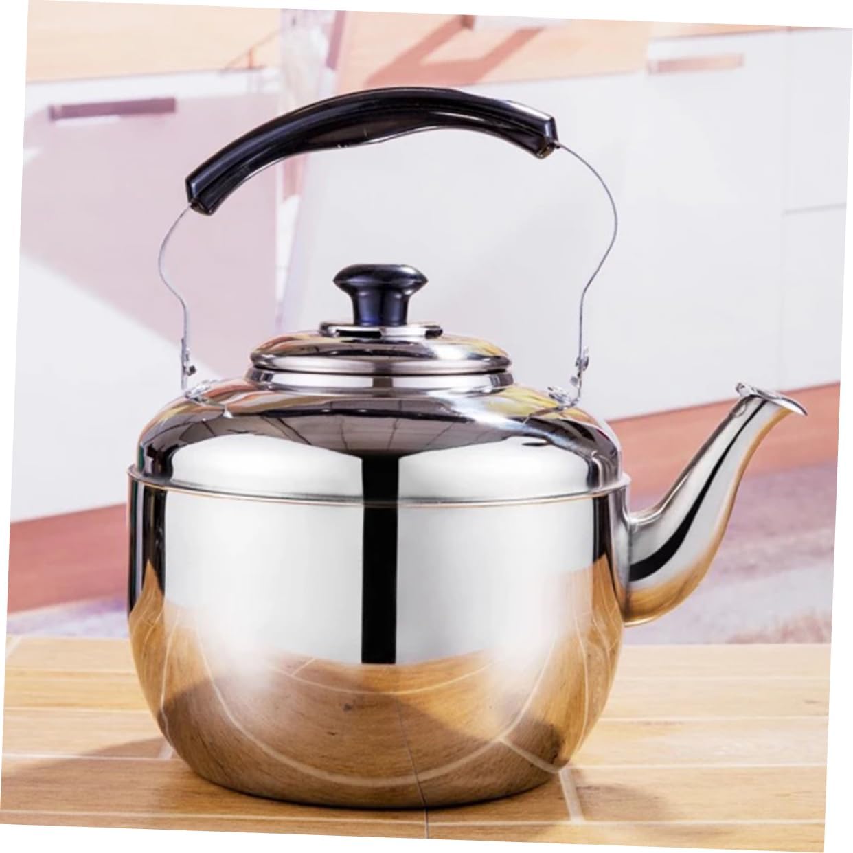 Portable Electric Gooseneck Kettle with Clear Water Jug for Caravan and Travel - Stainless Steel Black Kitchen Gadget