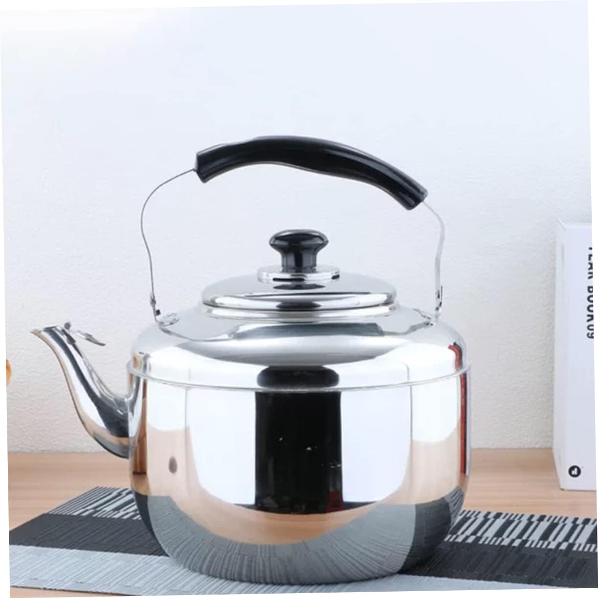 Portable Electric Gooseneck Kettle with Clear Water Jug for Caravan and Travel - Stainless Steel Black Kitchen Gadget