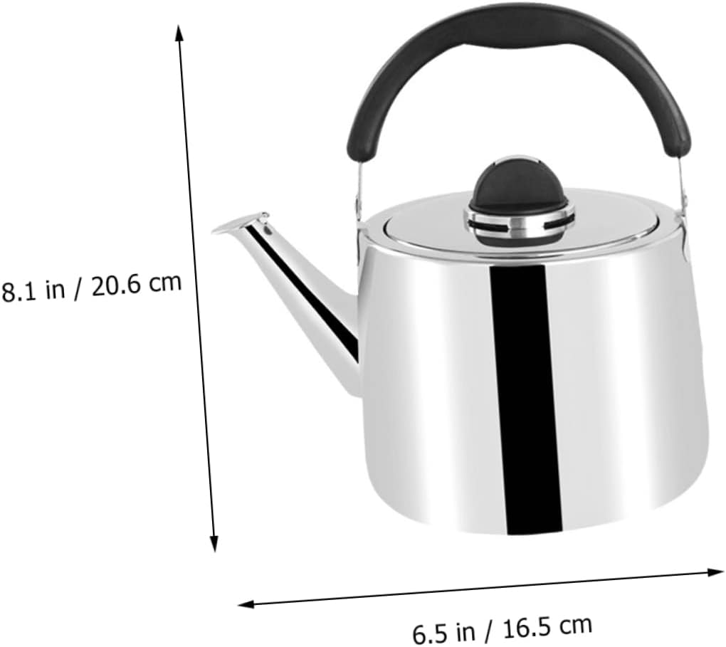 Portable Electric Tea Kettle Set with Toaster and Infuser - Quick Boil Gas Whistle Kettle for Gas Stove - Stainless Steel Yellow Silver