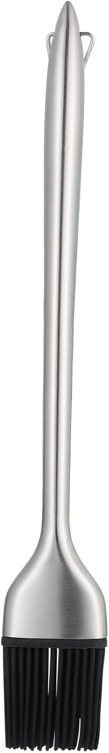 Portable Grill Set with Barbecue Brush, Oil Dispenser, Oven Mitts, and More - Silver Cookware Pan Organizer for Frying Cooker Rack