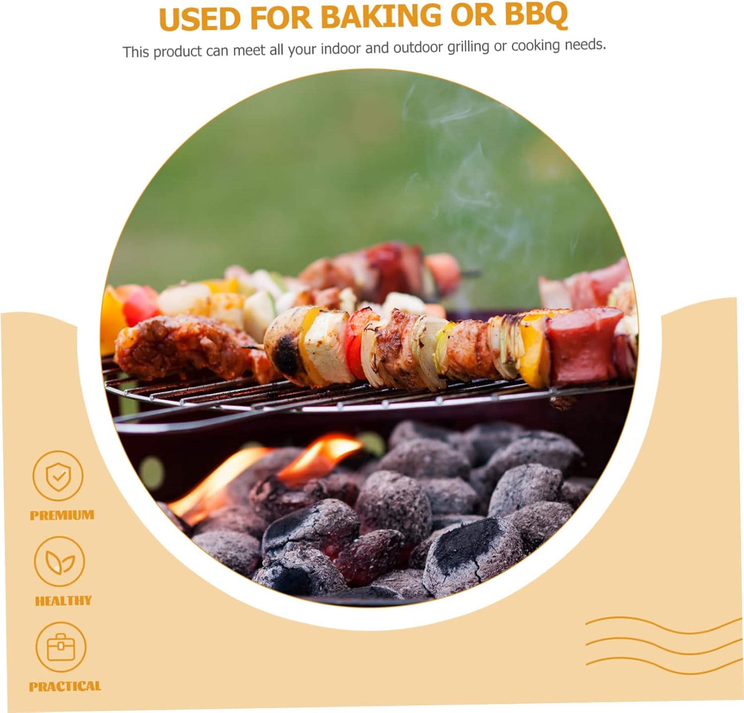 Portable Grill Set with Barbecue Brush, Oil Dispenser, Oven Mitts, and More - Silver Cookware Pan Organizer for Frying Cooker Rack