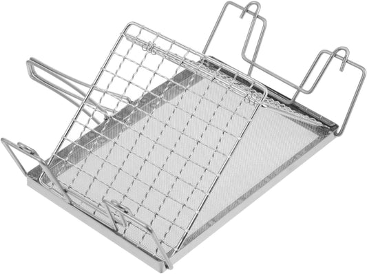 Portable Japanese Style Stainless Steel Camping Toaster Rack with Detachable Grill - Easy to Clean and Store