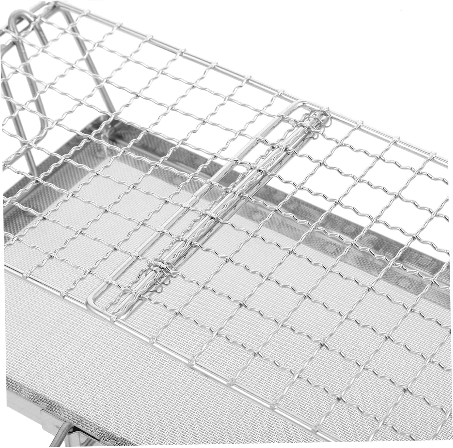 Portable Japanese Style Stainless Steel Camping Toaster Rack with Detachable Grill - Easy to Clean and Store
